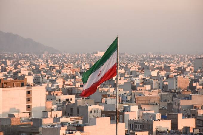 Bandeira do Irã, em Teerã