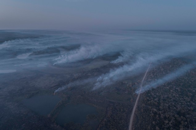 Vista aérea das queimadas que atingem o Mato Grosso