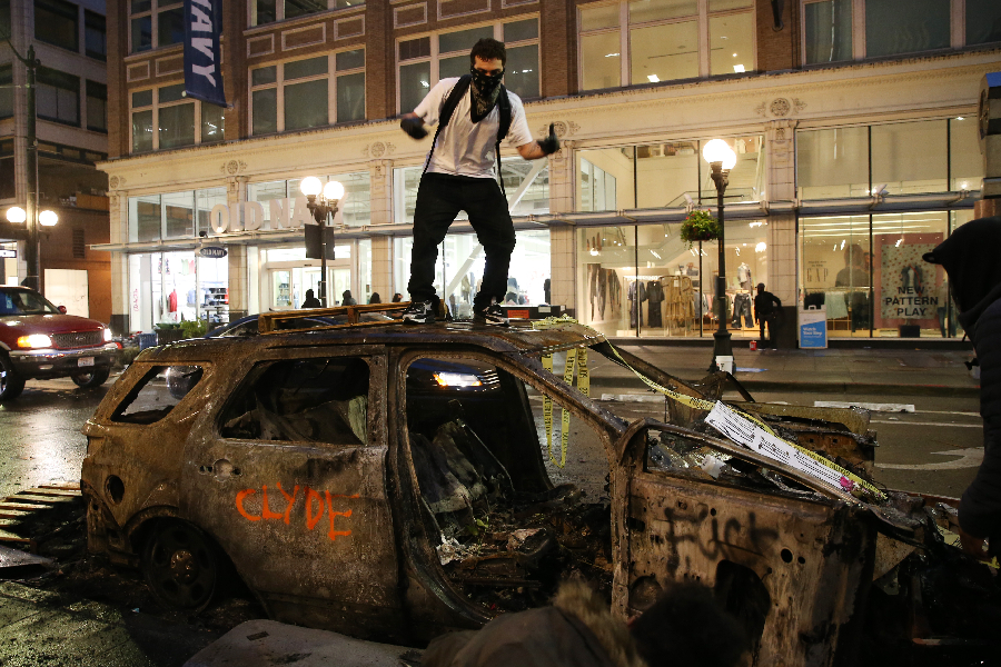 Protestors In Seattle Rally Against Police Brutality In Death Of George Floyd