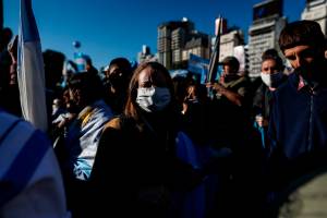 Manifestación contra el presidente Alberto Fernández en Buenos Aires