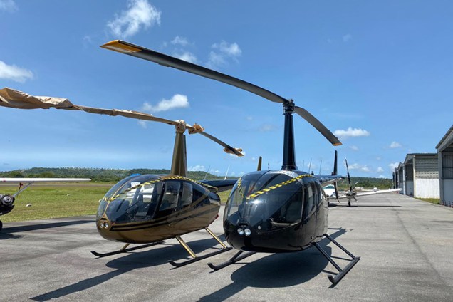 Helicópteros confiscados do crime organizado