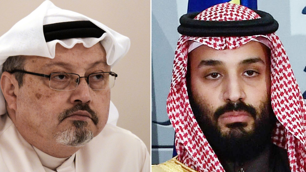 O jornalista Jamal Khashoggi (esq.), assassinado por autoridades sauditas na Turquia, e o príncipe herdeiro da Arábia Saudita, Mohammed bin Salman, suspeito mandante do crime - 20/06/2019