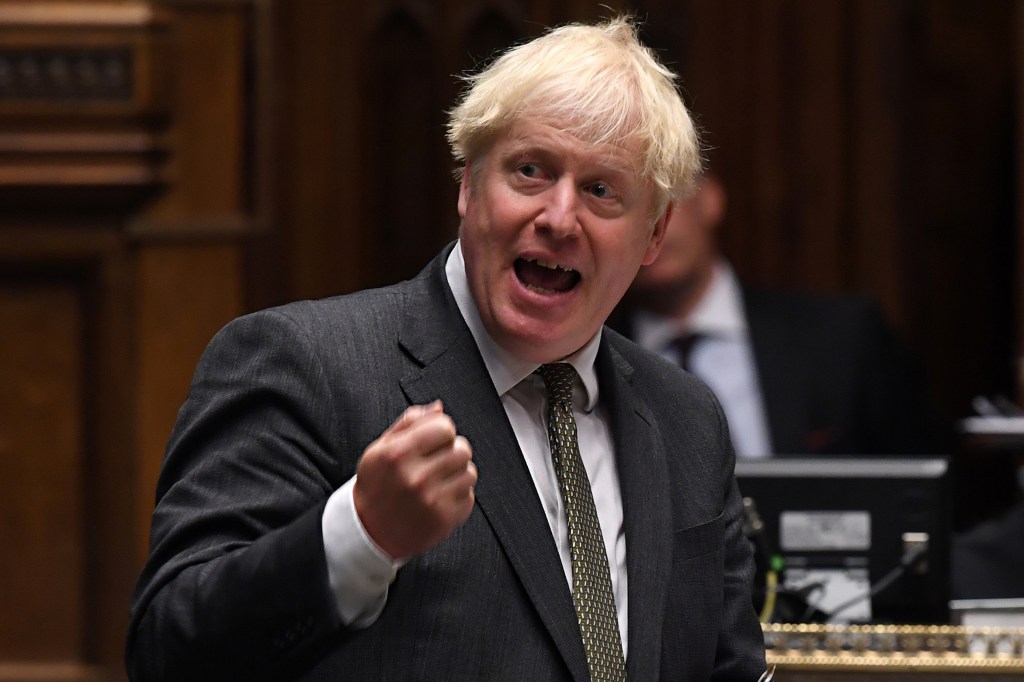Primeiro-ministro britânico, Boris Johnson, fala durante evento na Câmara dos Comuns, a câmara baixa do Parlamento, em Londres. 23/09/2020