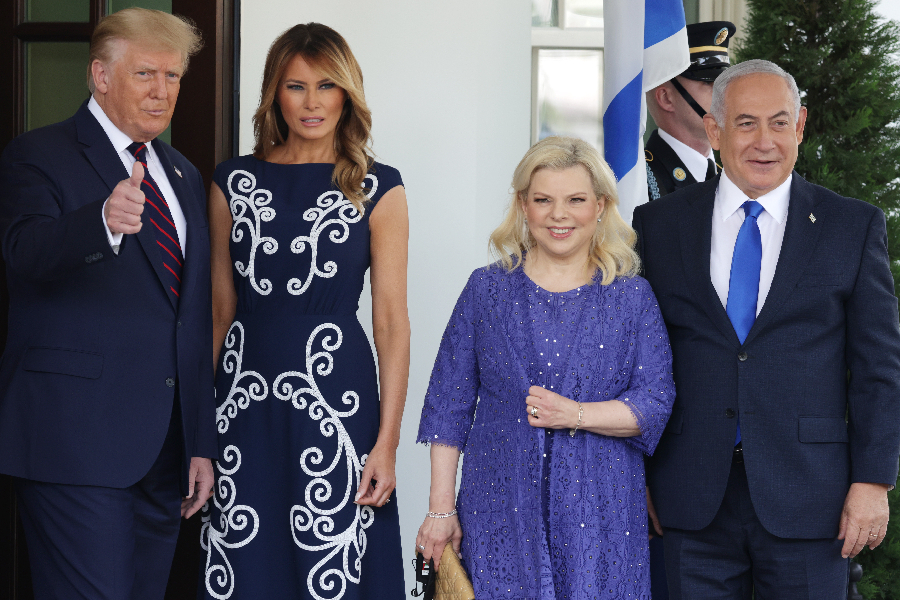 Donald Trump, Melania Trump, Benjamin Netanyahu e Sara Netanyahu