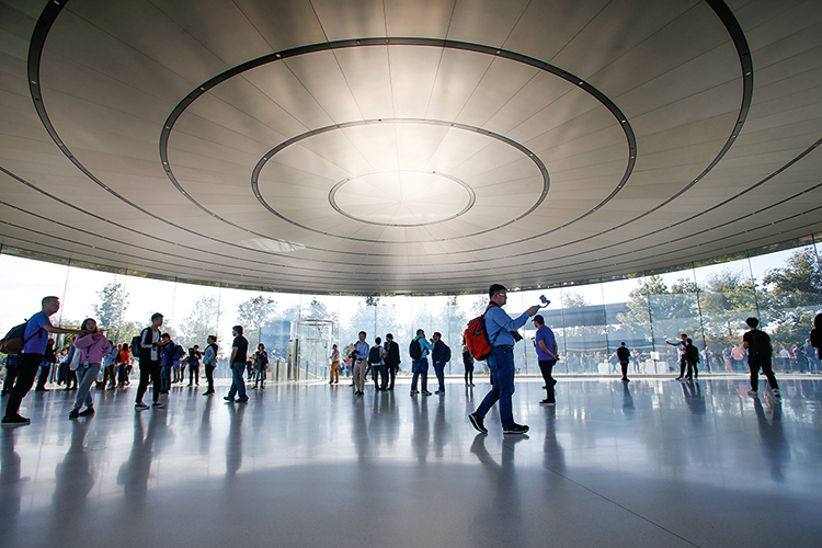 Attendees for Apple’s product launch event mill in the Steve Jobs Theatre, Wednesday, Sept. 12, 2018, at Apple headquarters in Cupertino, Calif. (Karl Mondon/Bay Area News Group) Attendees for Apple’s product launch event mill in the Steve Jobs Theatre, Wednesday, Sept. 12, 2018, at Apple headquarters in Cupertino, Calif. (Karl Mondon/Bay Area News Group)