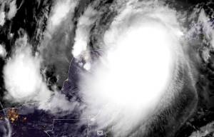 Imagens de satélite mostram o furacão Delta, que se aproxima da costa do méxico e pode afetar Cancún, um dos principais pontos turísticos do país - 07/10/2020
