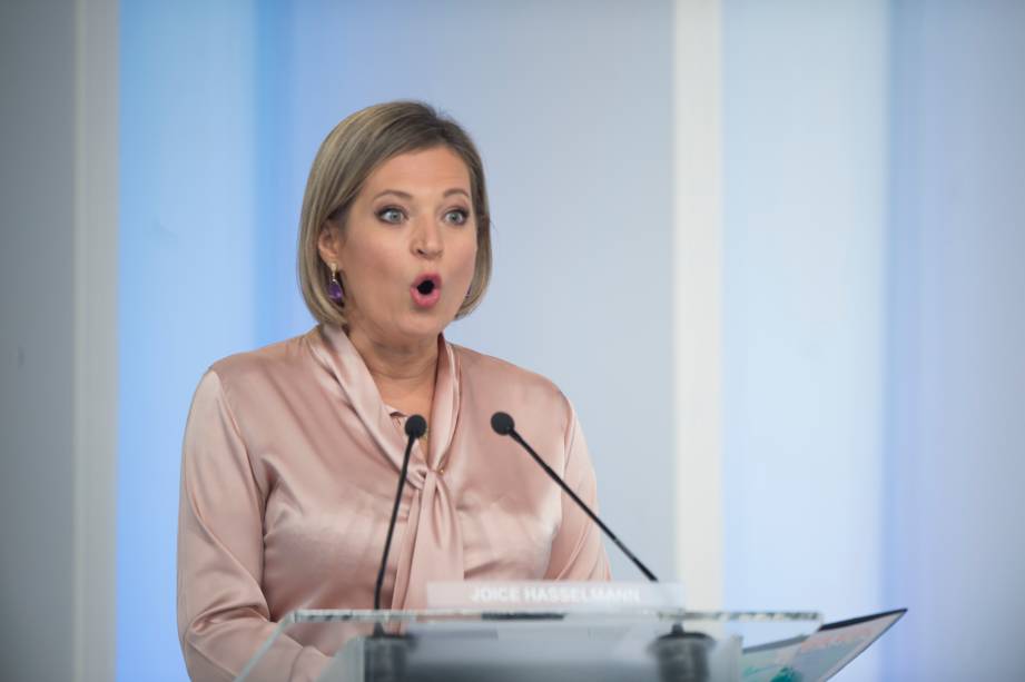 Joice Hasselmann (PSL) durante o debate eleitoral para a prefeitura de São Paulo -