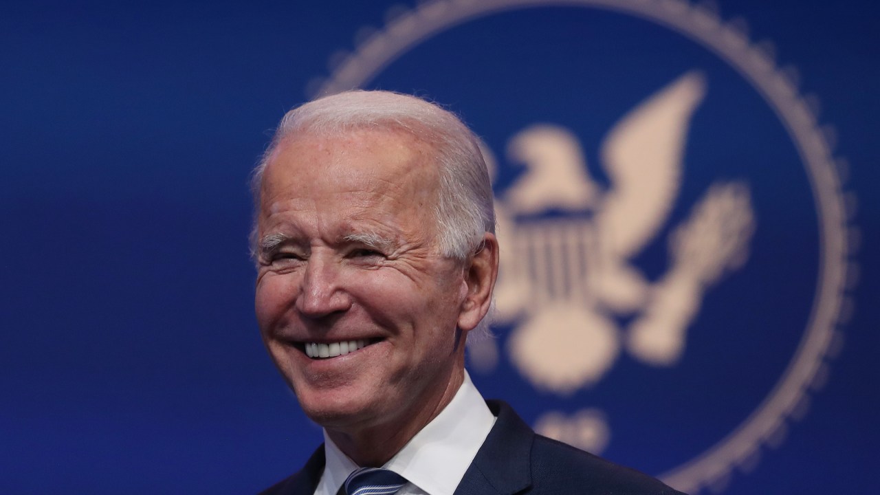 Presidente-eleito dos EUA, Joe Biden, durante evento em Wilmington, Delaware. 10/11/2020