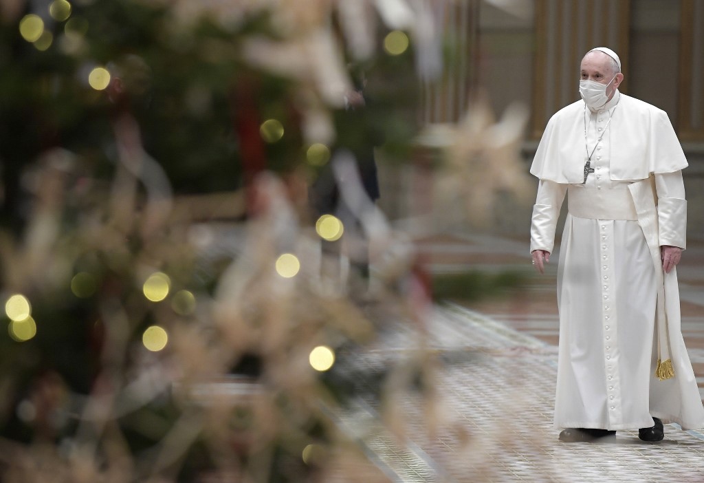 O papa Francisco no Vaticano, em 25 de dezembro de 2020