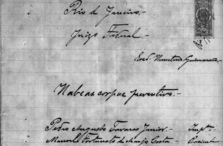 HC de Manuel Fortunato contra inspeção sanitária obrigatória em 1904