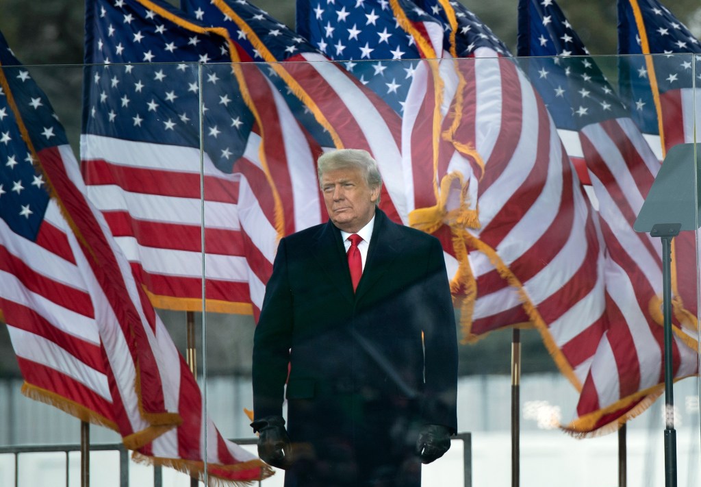 Presidente dos EUA, Donald Trump, se prepara para discurso em Washington. 06/01/2021