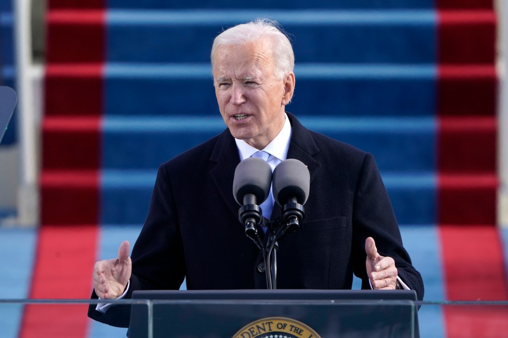 Joe Biden faz discurso durante cerimônia de posse nos Estados Unidos - 20/01/2020