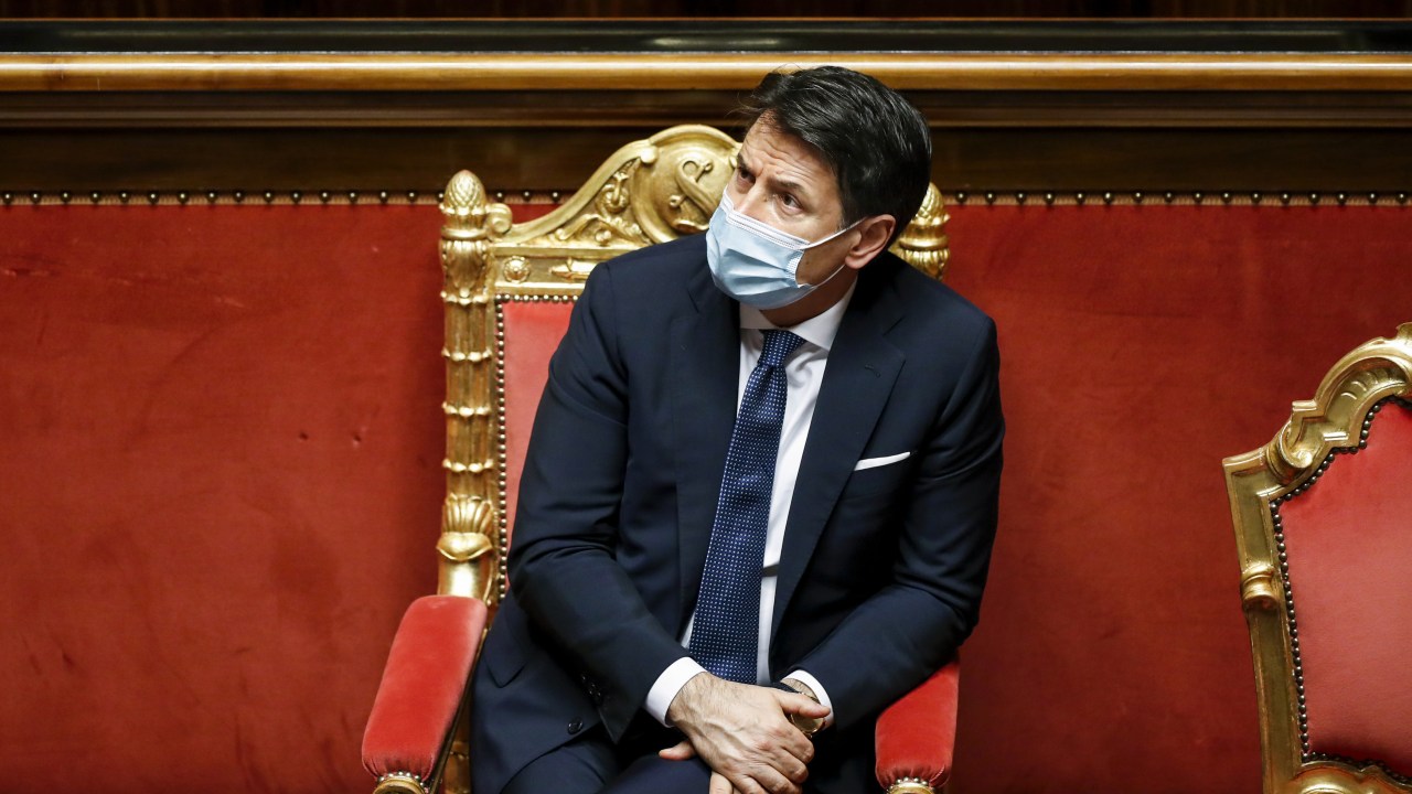 Primeiro-ministro italiano, Giuseppe Conte. 19/01/2021