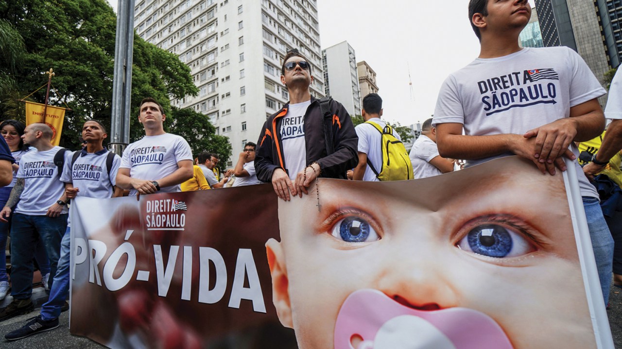REAÇÃO - Ato contra o aborto em São Paulo: a pressão conservadora tem ameaçado direitos conquistados pelas mulheres -