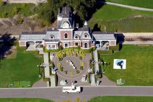 Aerial view of the Neverland Ranch of US pop singer Michael Jackson in Santa Ynez
