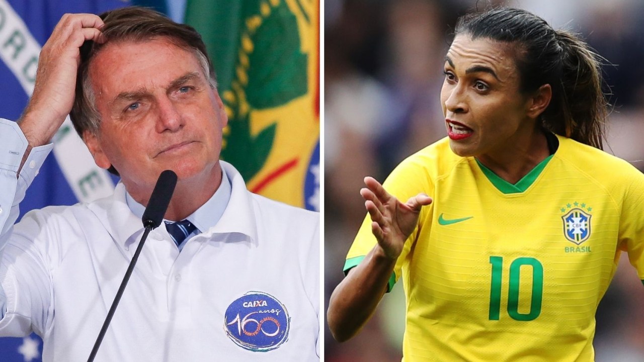 Jair Bolsonaro recebeu resposta de Marta após fazer critica sobre questão do ENEM envolvendo o futebol feminino -
