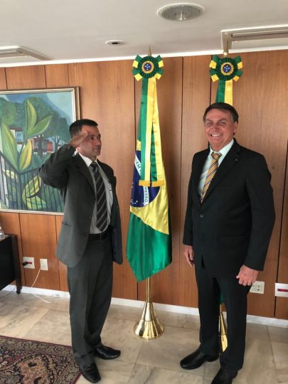 O presidente da Ceagesp, Ricardo Mello Araújo, é recebido por Bolsonaro no Palácio do Planalto