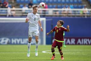 Soteldo, da Venezuela, contra a Alemanha, no Mundial sub-20 de 2017