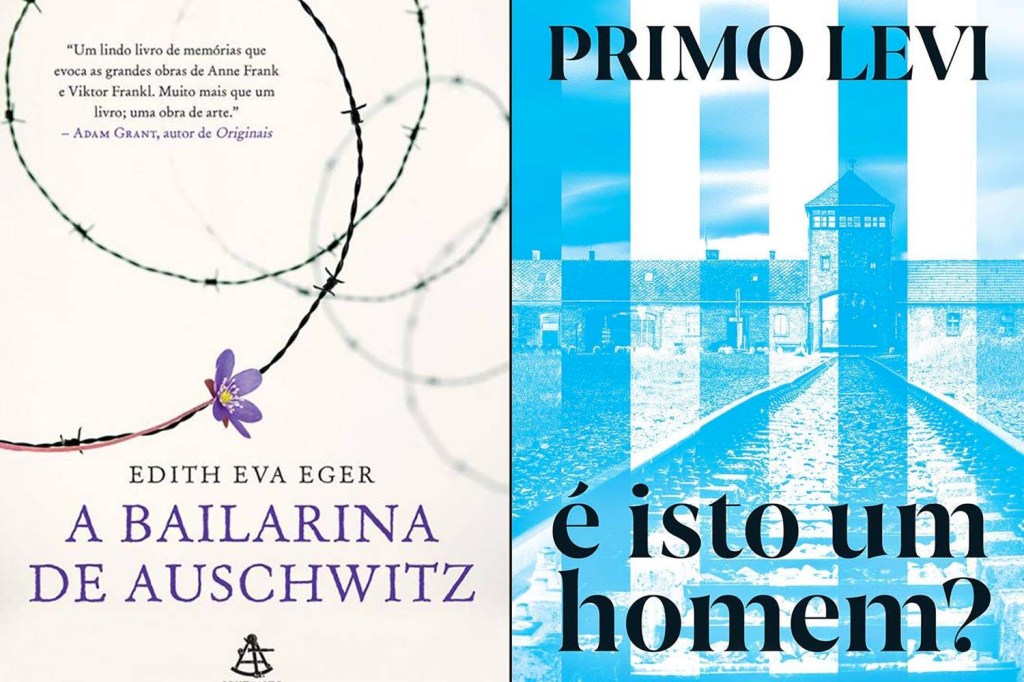 Capas dos livros 'A Bailarina de Auschwitz', da Edith Eva Eger, e 'É isto um homem?', de Primo Levi