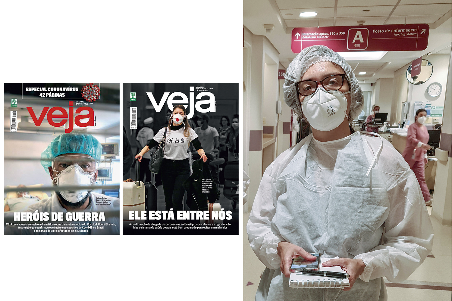 A HISTÓRIA AGORA - Adriana no Einstein, na terça 16, e duas das capas de VEJA em 2020: jornalismo sério -