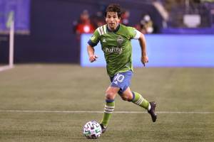 Lodeiro, ex-Corinthians e Botafogo, em ação pelo Seattle Sounders, na MLS -