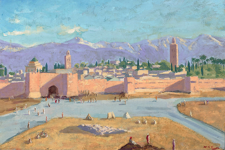NO MARTELO - A Torre da Mesquita Koutoubia, de 1943: o Marrocos com toques de Claude Monet e William Turner -