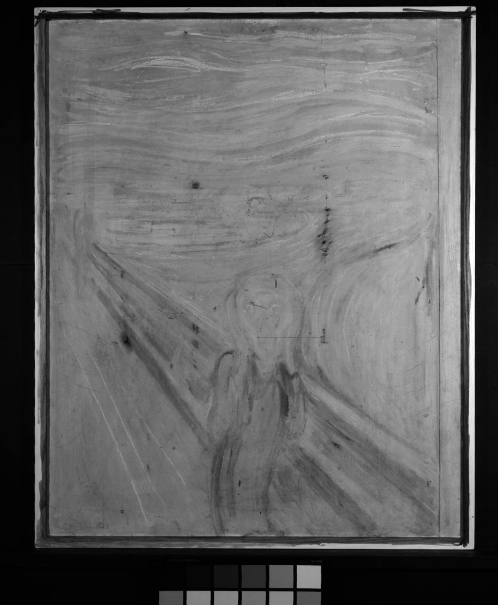 Foto infravermelha do quadro 'O Grito', de Edvard Munch