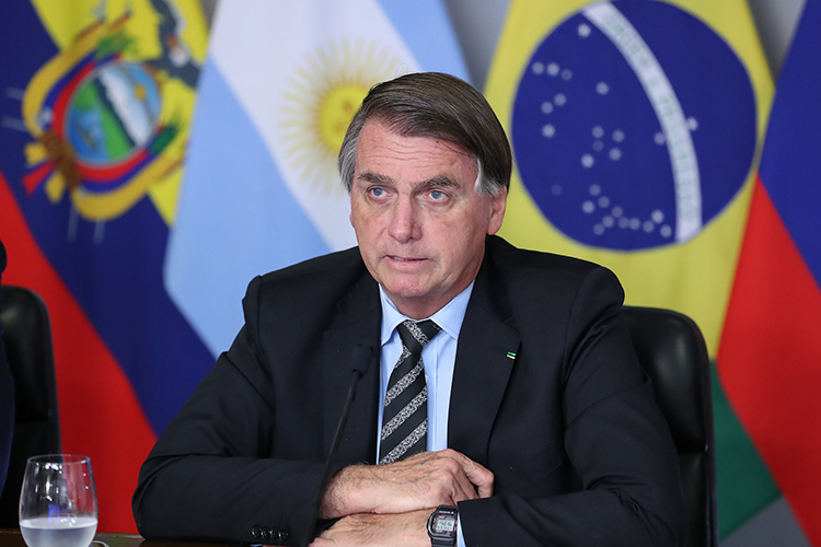 Jair Bolsonaro durante a Reunião Extraordinária de Presidentes do PROSUL por videoconferência -