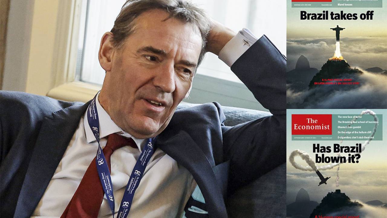 EXPECTATIVA FRUSTRADA - Jim O’Neill e as capas da The Economist que mostram a ascensão e a queda brasileiras -