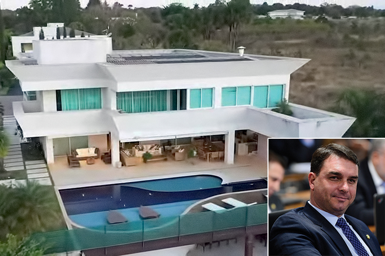 LAR, DOCE LAR - Flávio e a mansão: o imóvel tem piscina, academia, spa, quatro suítes e oito vagas de garagem -