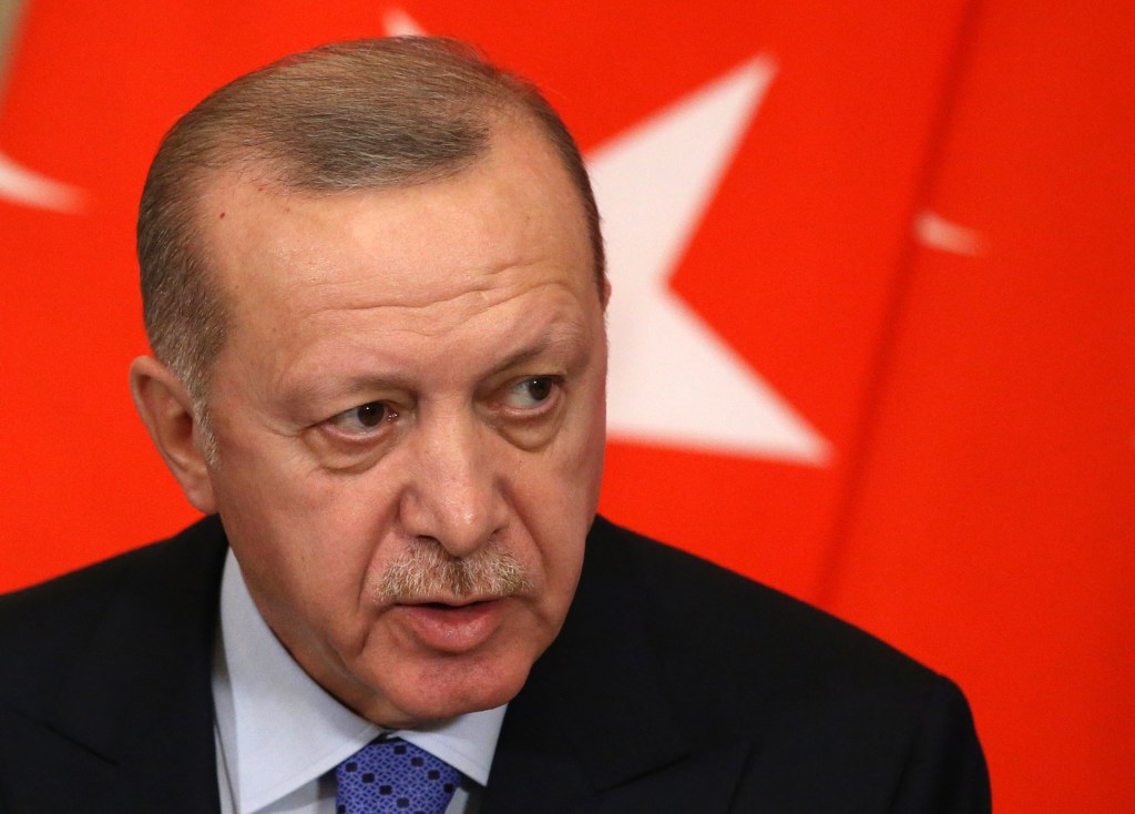 Presidente da Turquia, Recep Tayyip Erdogan, durante encontro em Moscou. 05/03/2020
