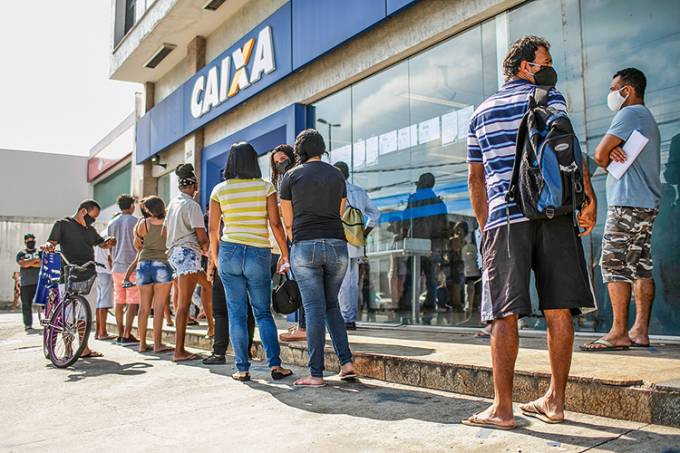 Crowds Line Up at Caixa Economica Federal to Receive the Second Installment of the Urgent Government Benefit Due to the Coronavirus (COVID – 19) Pandemic