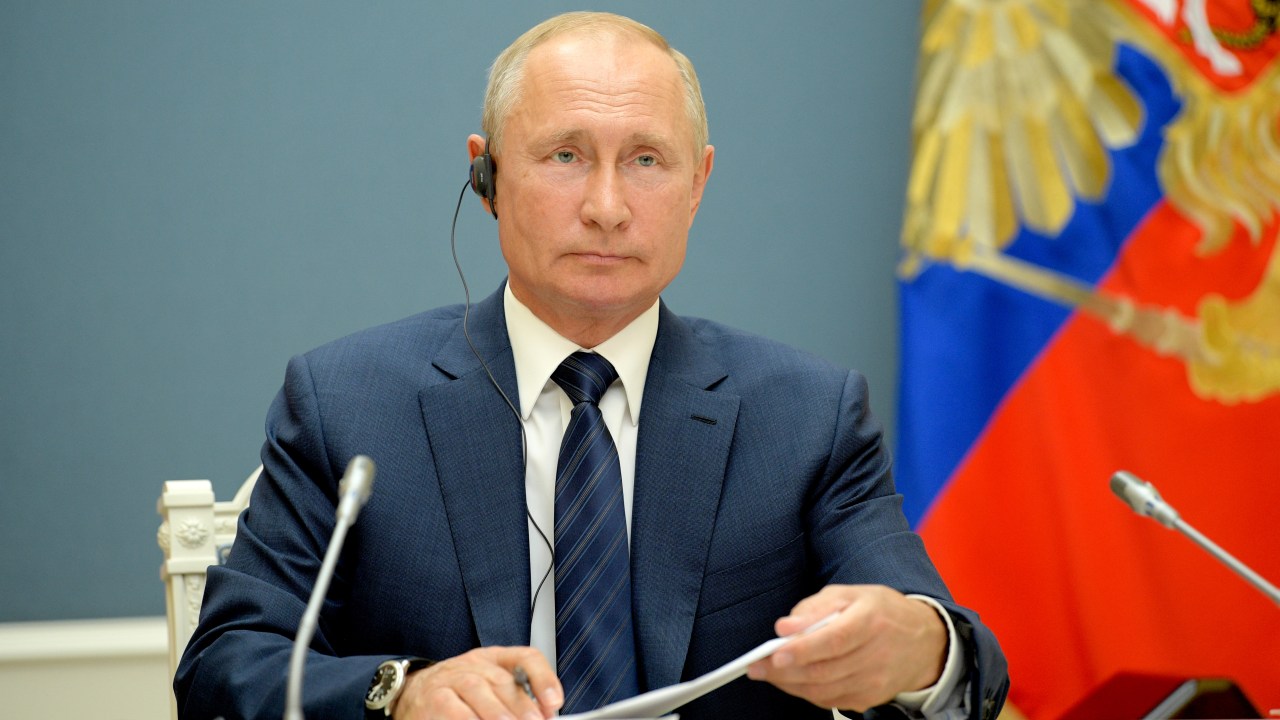 Presidente da Rússia, Vladimir Putin, durante conferência em Moscou. 01/07/2020