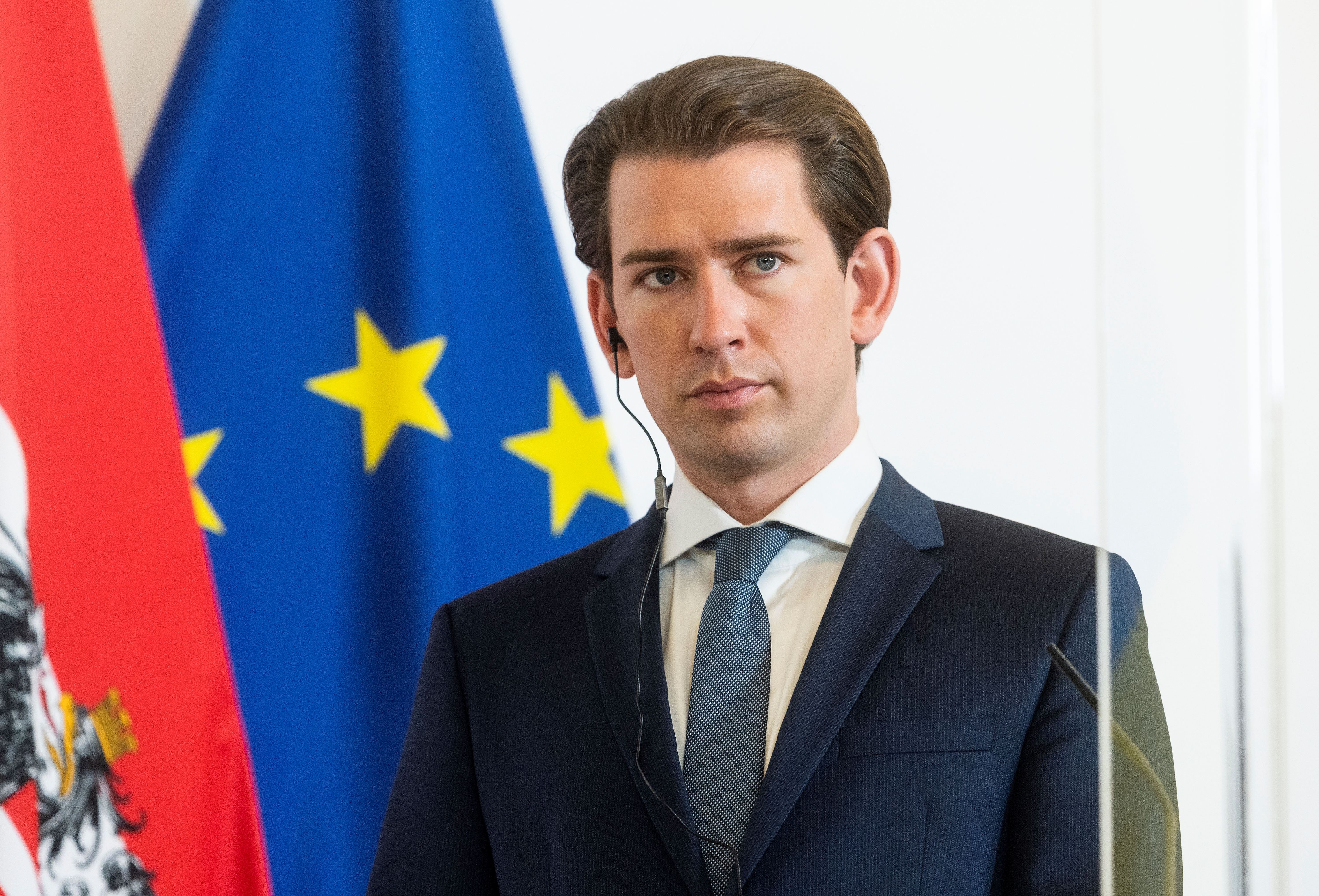 Chanceler austríaco, o conservador Sebastian Kurz, durante evento em Viena. 15/09/2020