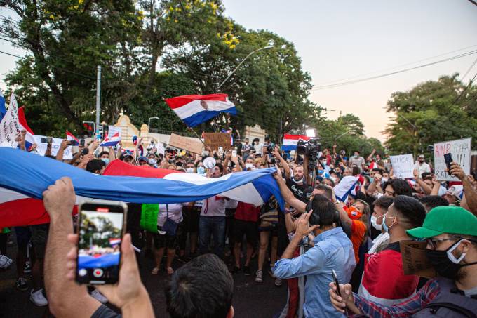 Paraguayans Protest Against President Mario Abdo Benitez Amid Coronavirus Pandemic