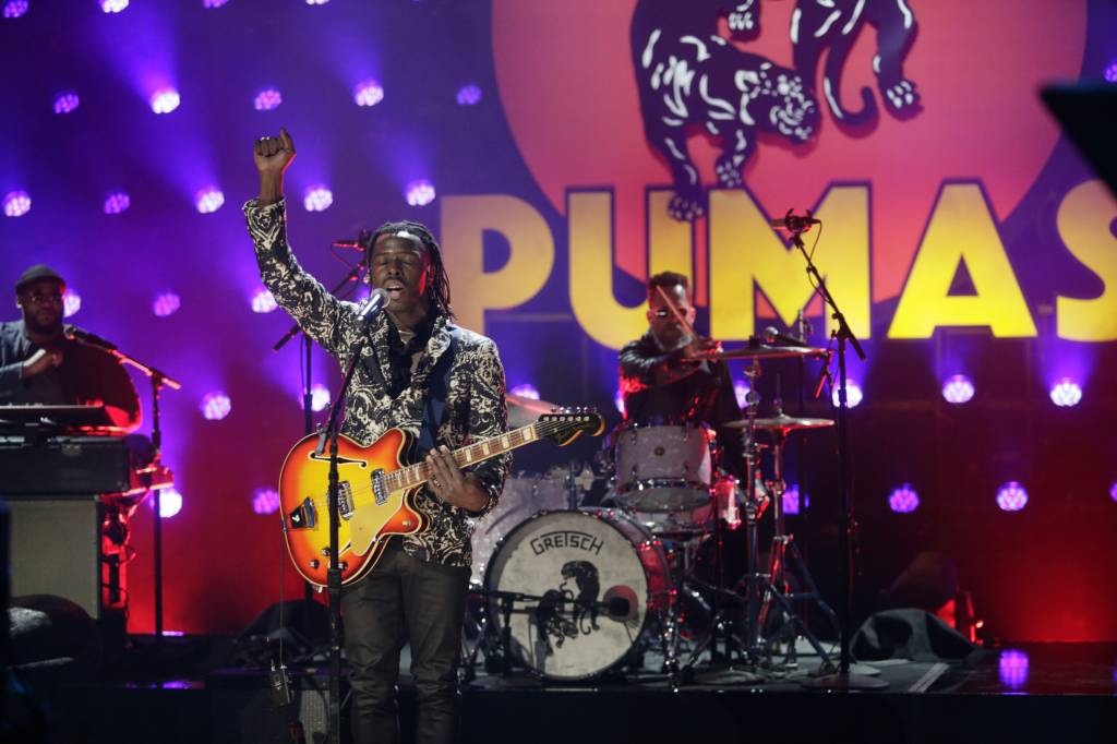 LOS ANGELES - MARCH 14: Black Pumas performing at THE 63rd ANNUAL GRAMMY® AWARDS, broadcast live from the STAPLES Center in Los Angeles, Sunday, March 14, 2021 (8:00-11:30 PM, live ET/5:00-8:30 PM, live PT) on the CBS Television Network and Paramount+. (Photo by Francis Specker/CBS via Getty Images)