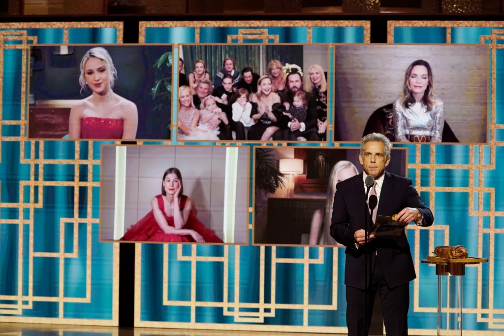 Ben Stiller apresenta categoria de melhor atriz em comédia ou musical no Globo de Ouro 2021