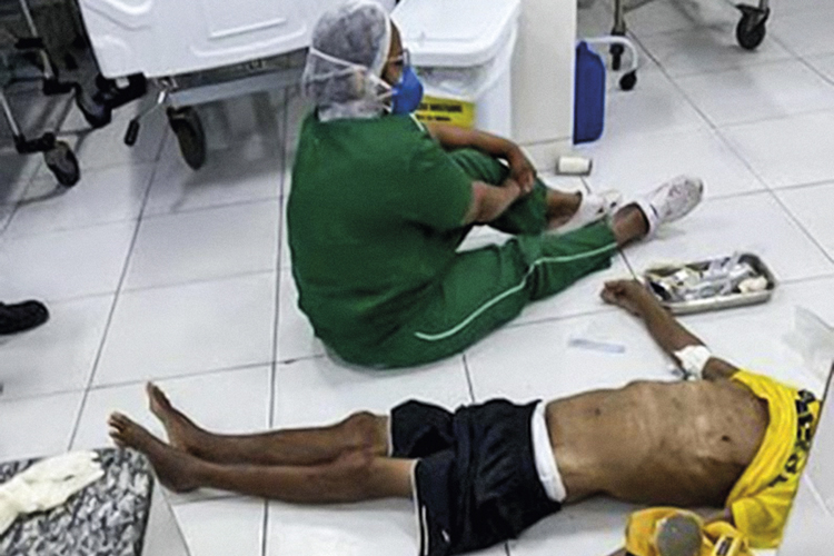LEITO DE MORTE - Tragédia em Teresina, no Piauí: óbito de paciente no chão -