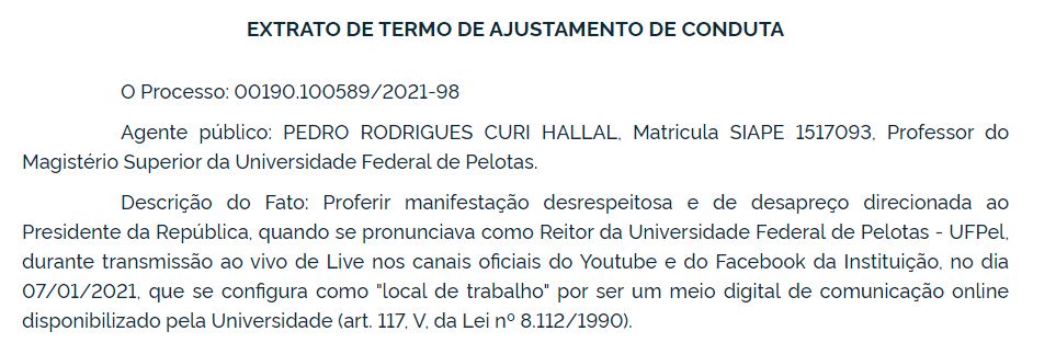 TAC 2 TAC assinada por Pedro Hallal