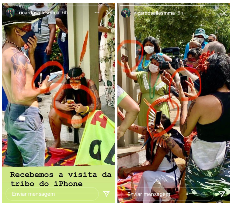 Salles ridicularizando índios