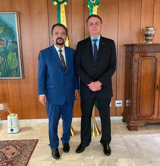 O apóstolo César Augusto, durante encontro com o presidente Jair Bolsonaro no Palácio do Planalto