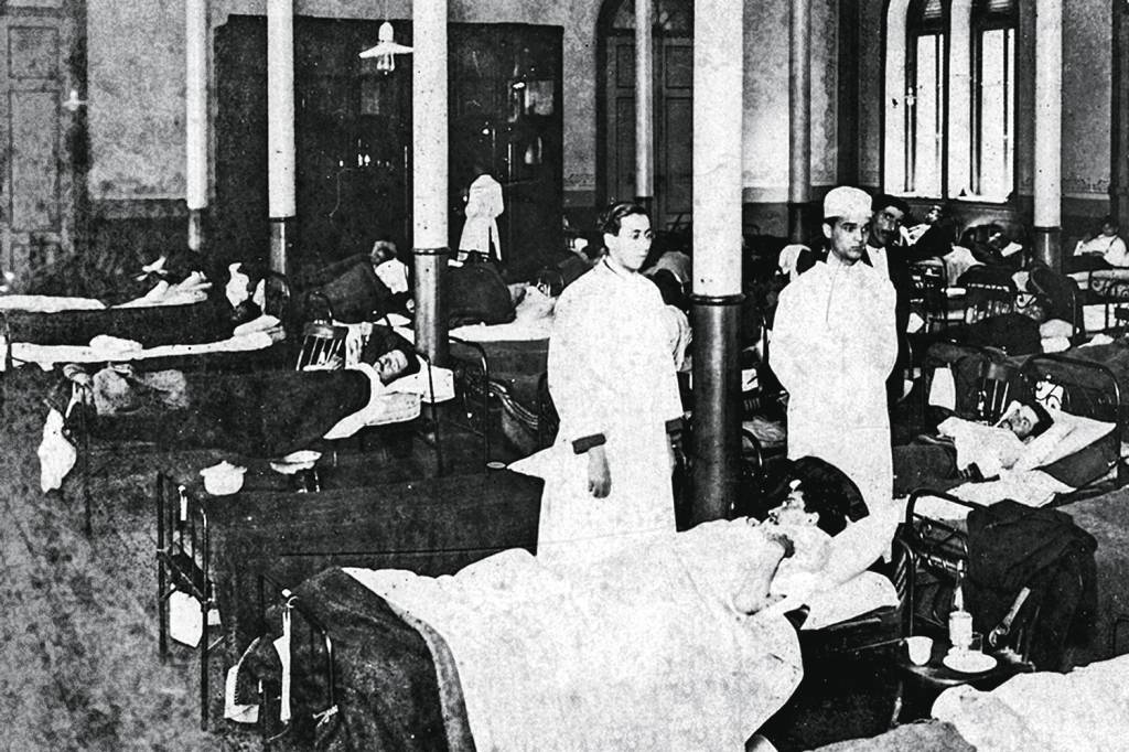TRADIÇÃO - Hospital em São Paulo, em 1918: o país não tem cultura de filantropia -