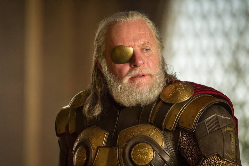 O ator Anthony Hopkins como Odin, personagem da franquia 'Thor'