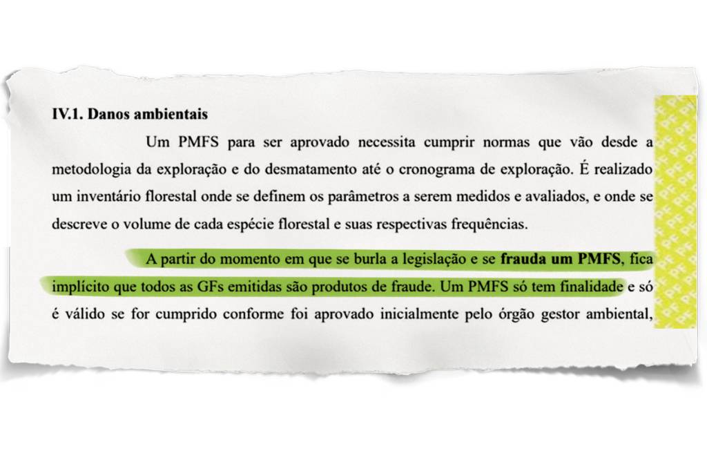 PROCESSO - Trecho do inquérito da PF: “GFs (guias florestais) são produtos de fraude” -