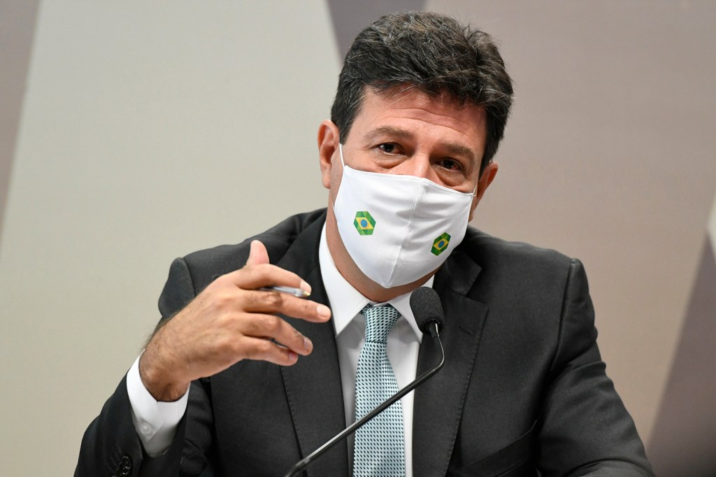 O ex-ministro da Saúde, Luiz Henrique Mandetta, durante a CPI da Covid -
