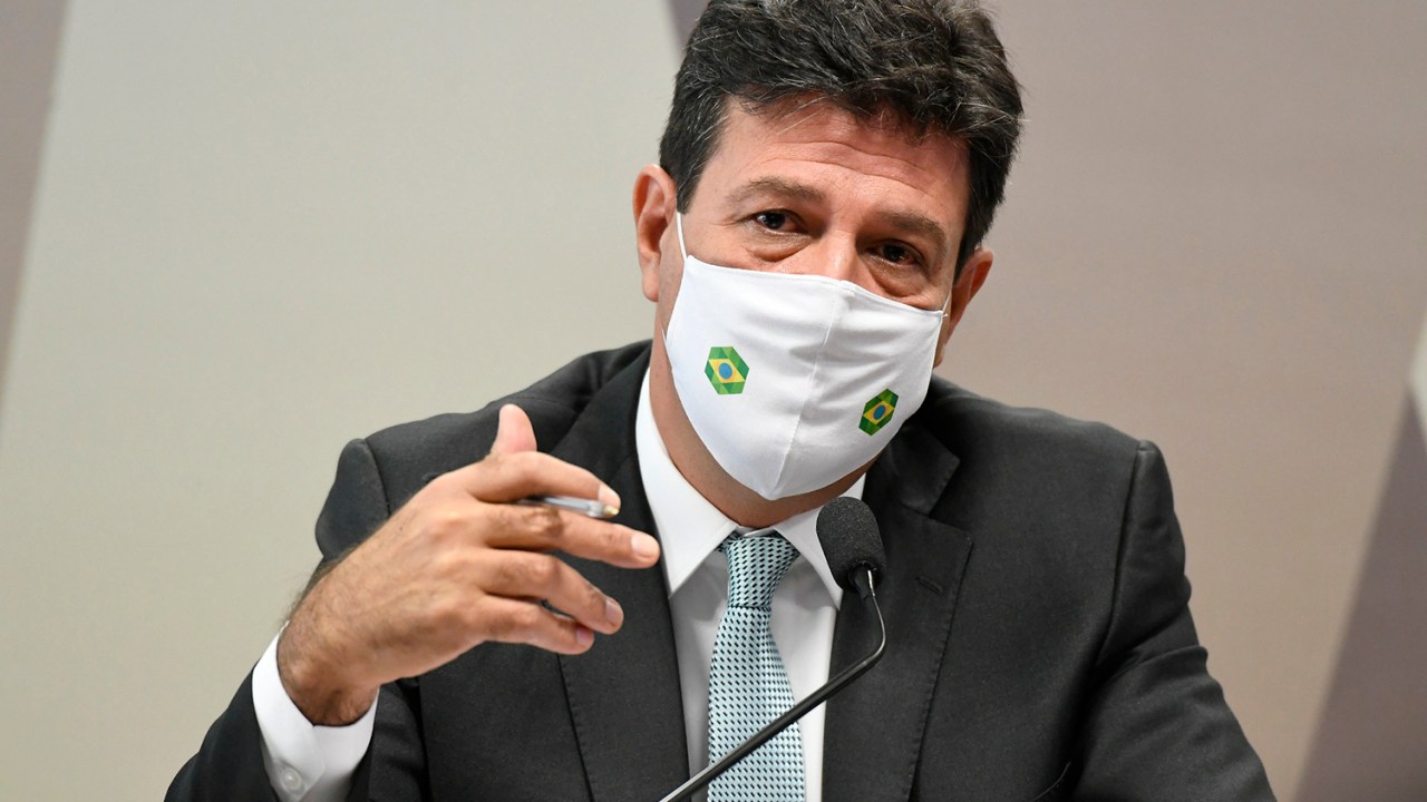 O ex-ministro da Saúde, Luiz Henrique Mandetta, durante a CPI da Covid -