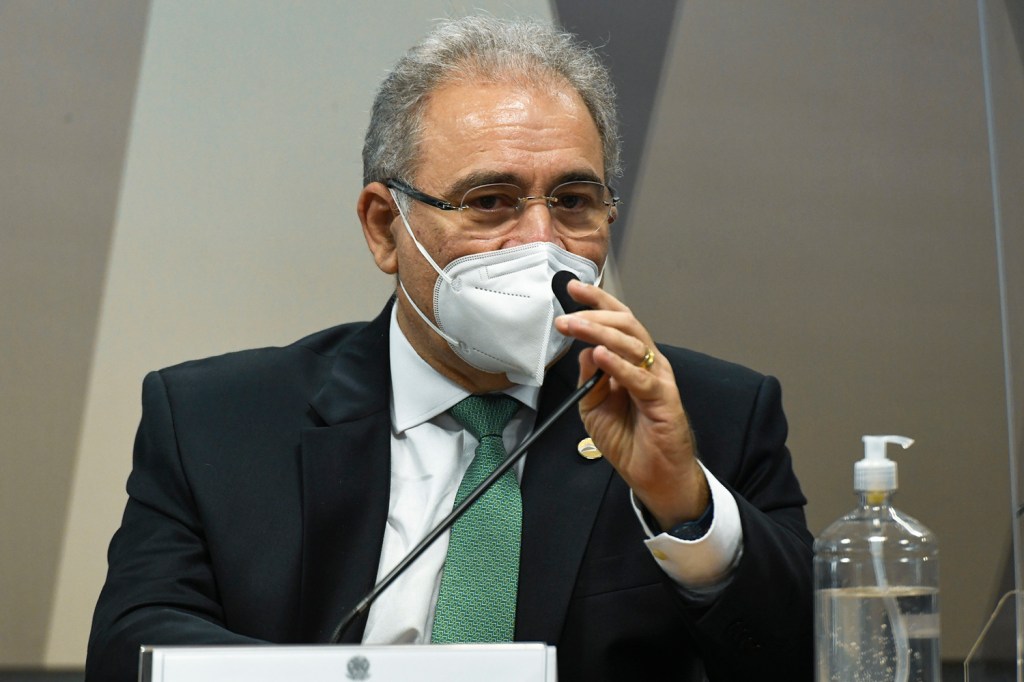 O ministro da Saúde, Marcelo Queiroga, durante a CPI da Covid -