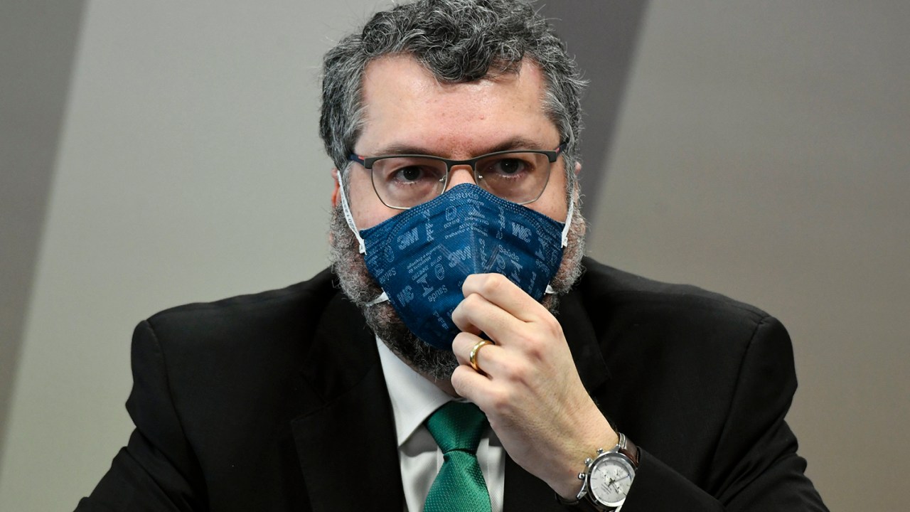 O ex-ministro das Relações Exteriores, Ernesto Araújo, durante a CPI da Covid, em Brasília -