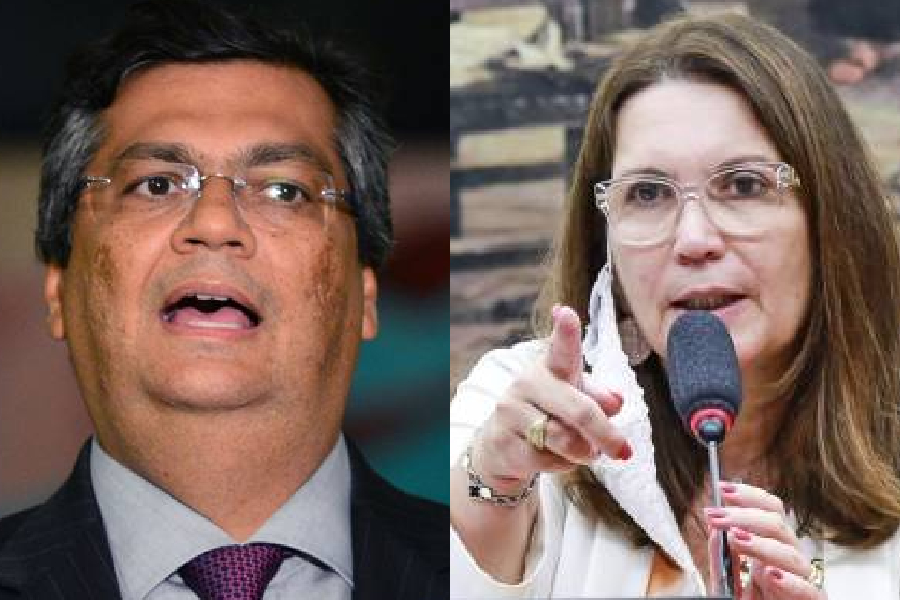 O governador do Maranhão, Flávio Dino (PCdoB), e a deputada federal Bia Kicis (PSL-DF)