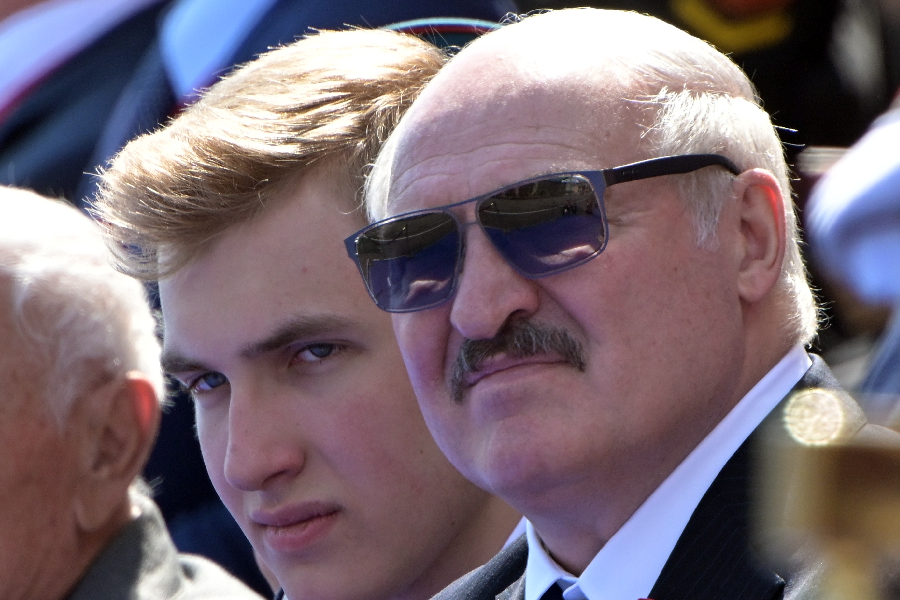 President of Belarus Alexander Lukashenko with his son Nikolai
